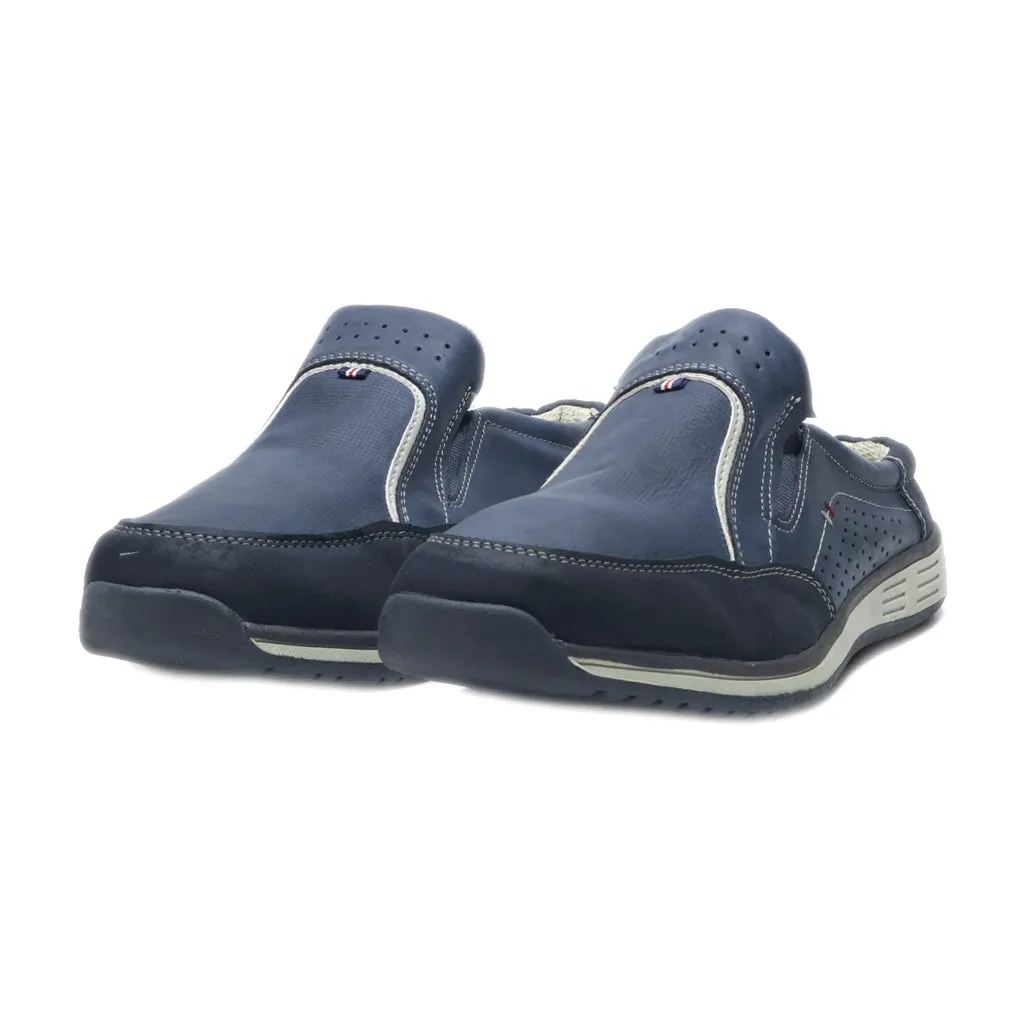 Footflexx Casual Slip Ons Leather Blue Colour For Men