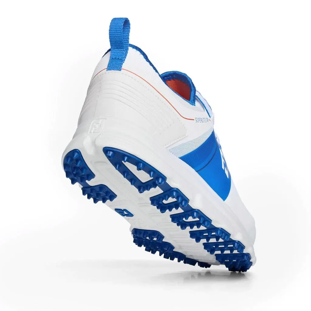 FootJoy SuperLites XP White Royal Mens Golf Shoes