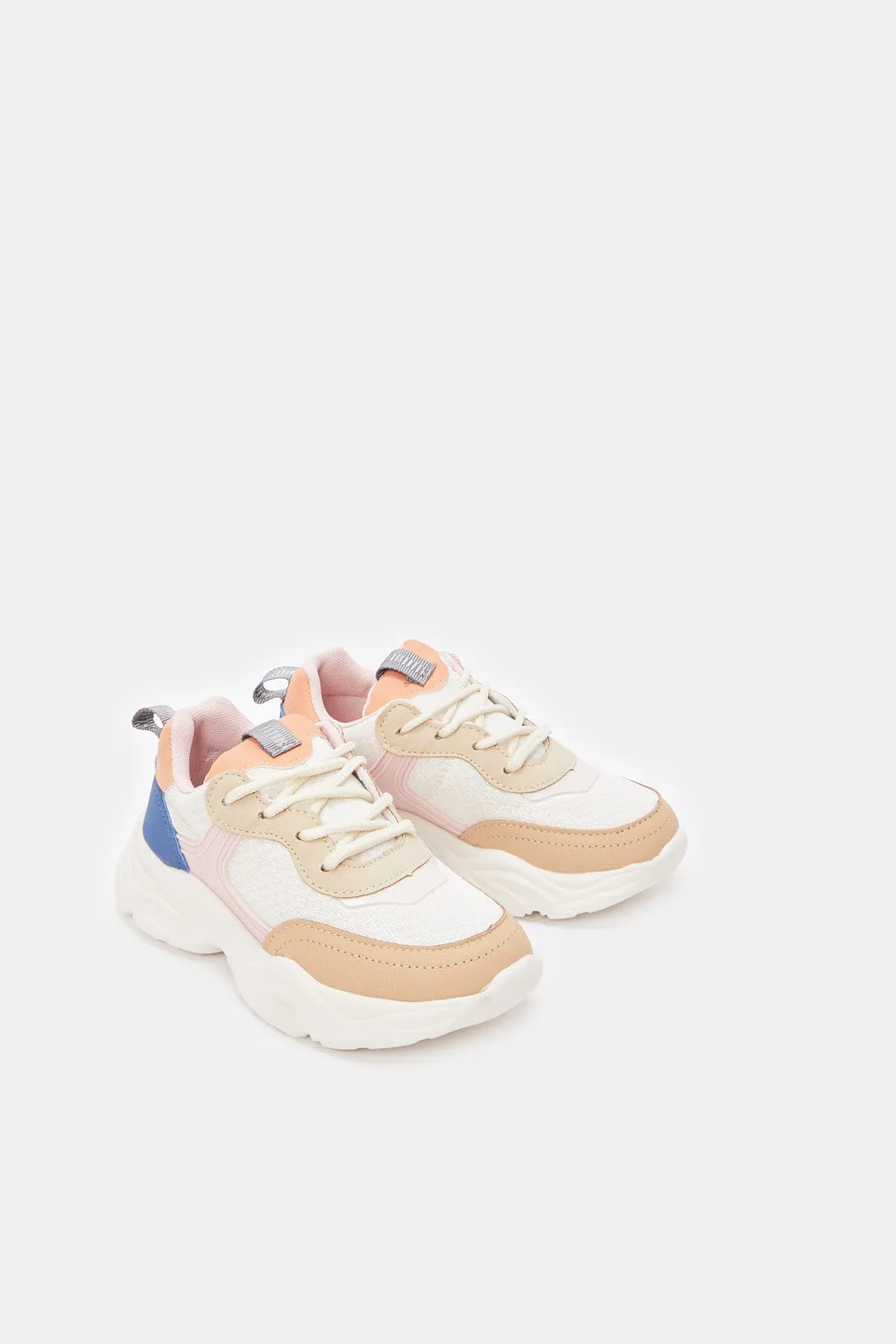 Girls Multicolour Material Block Trainer