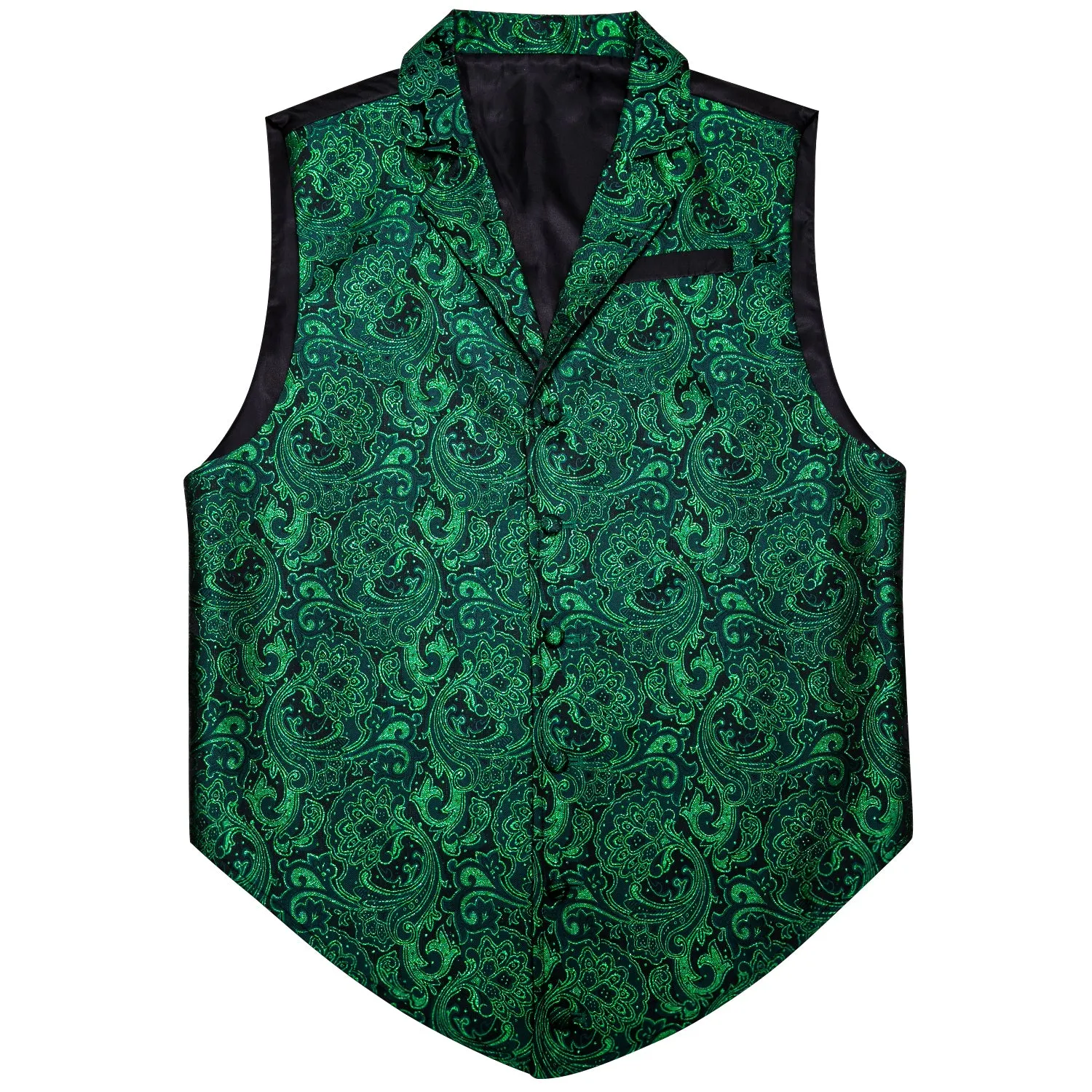 Green Paisley Jacquard Men's Collar Victorian Suit Vest