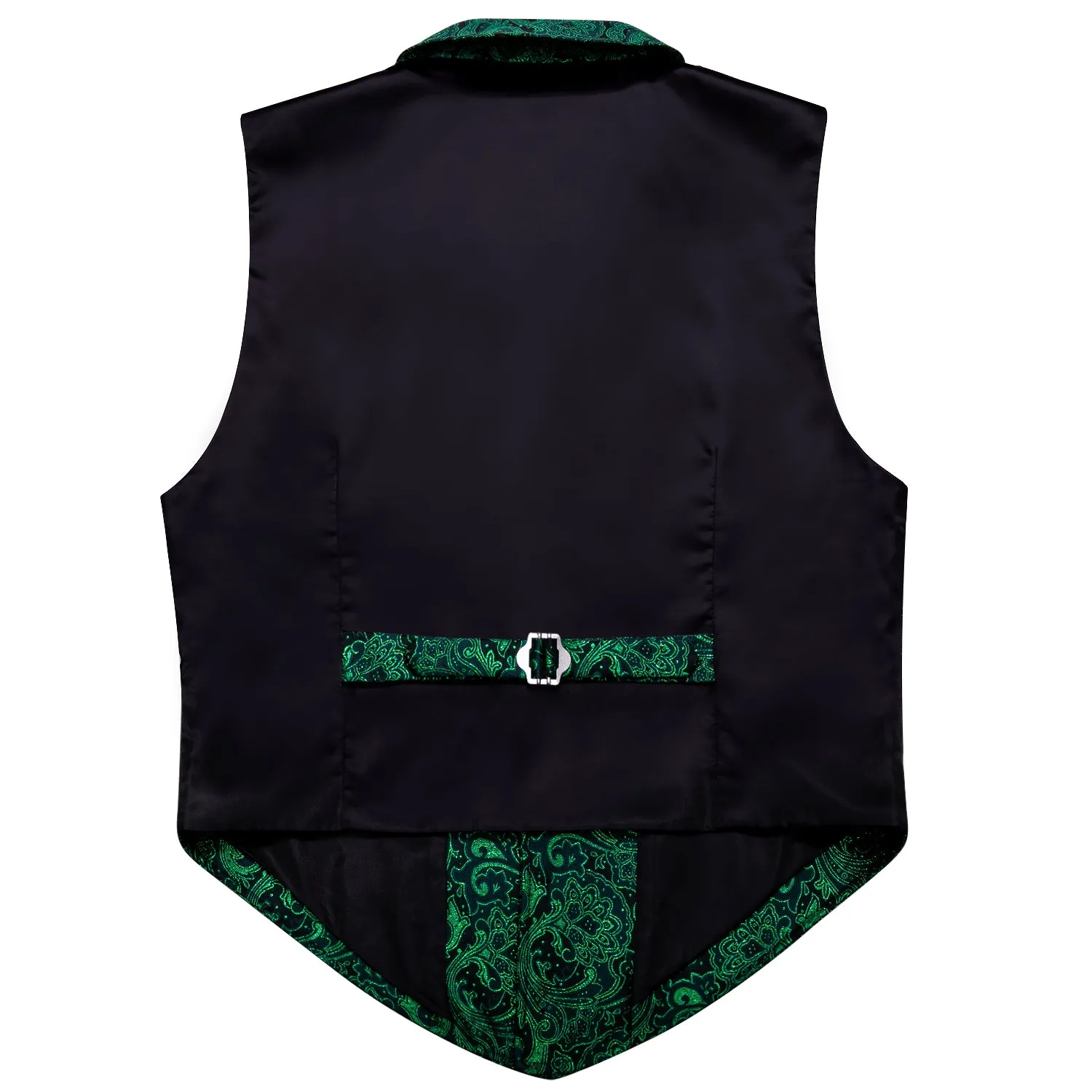 Green Paisley Jacquard Men's Collar Victorian Suit Vest