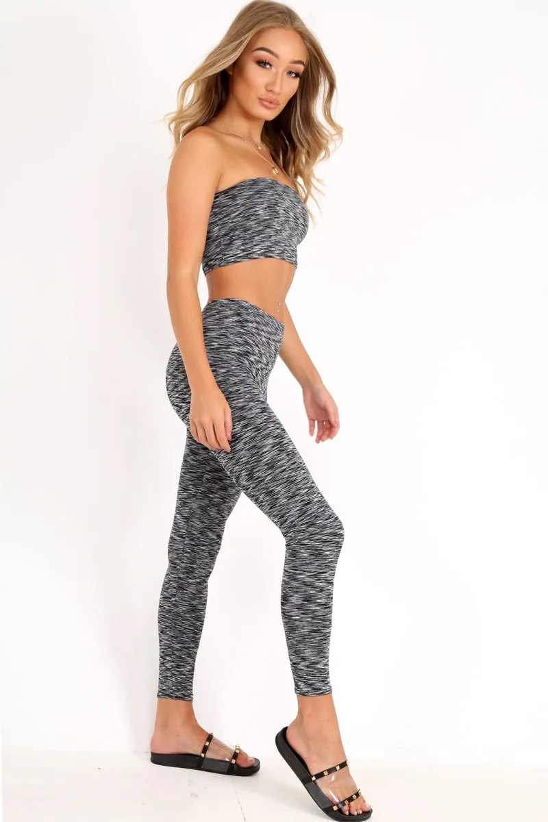 Grey Marl Legging And Bandeau Co-Ord - Kalissa