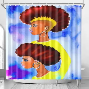 Grunge Fro Shower Curtain