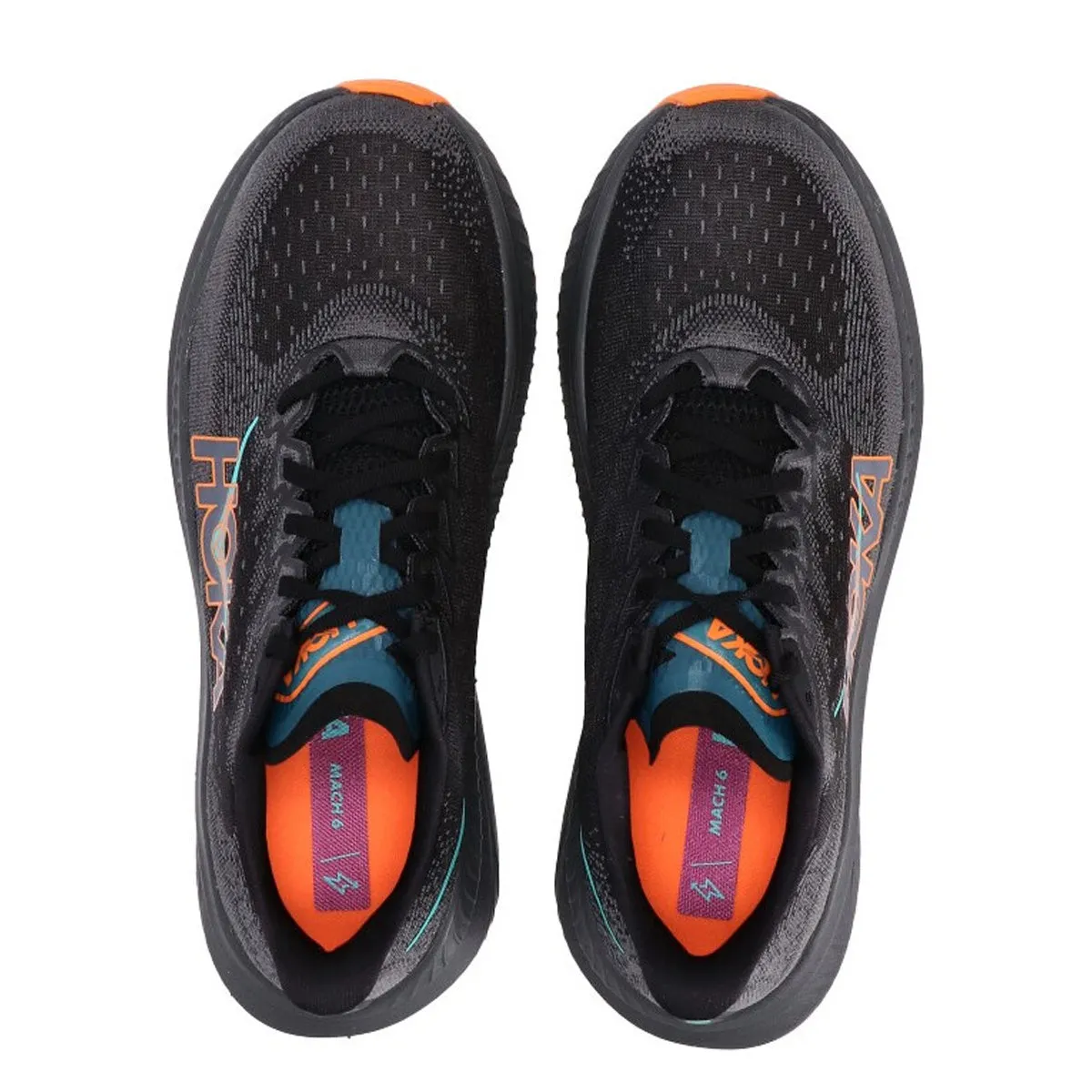 Hoka Mach 6 Mens | Black / Electric Tangerine