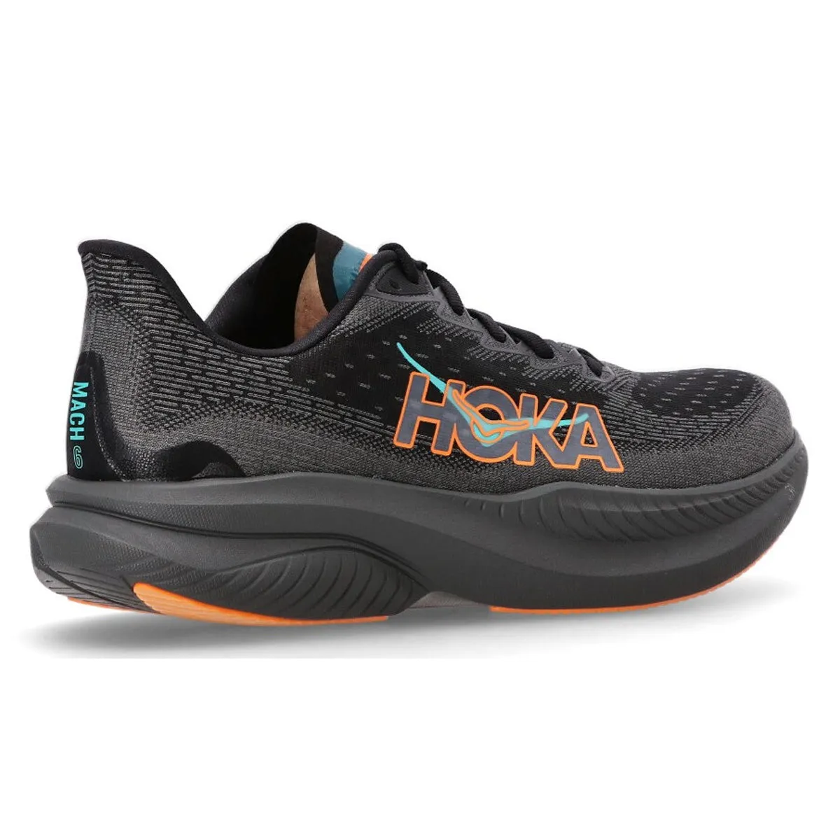 Hoka Mach 6 Mens | Black / Electric Tangerine