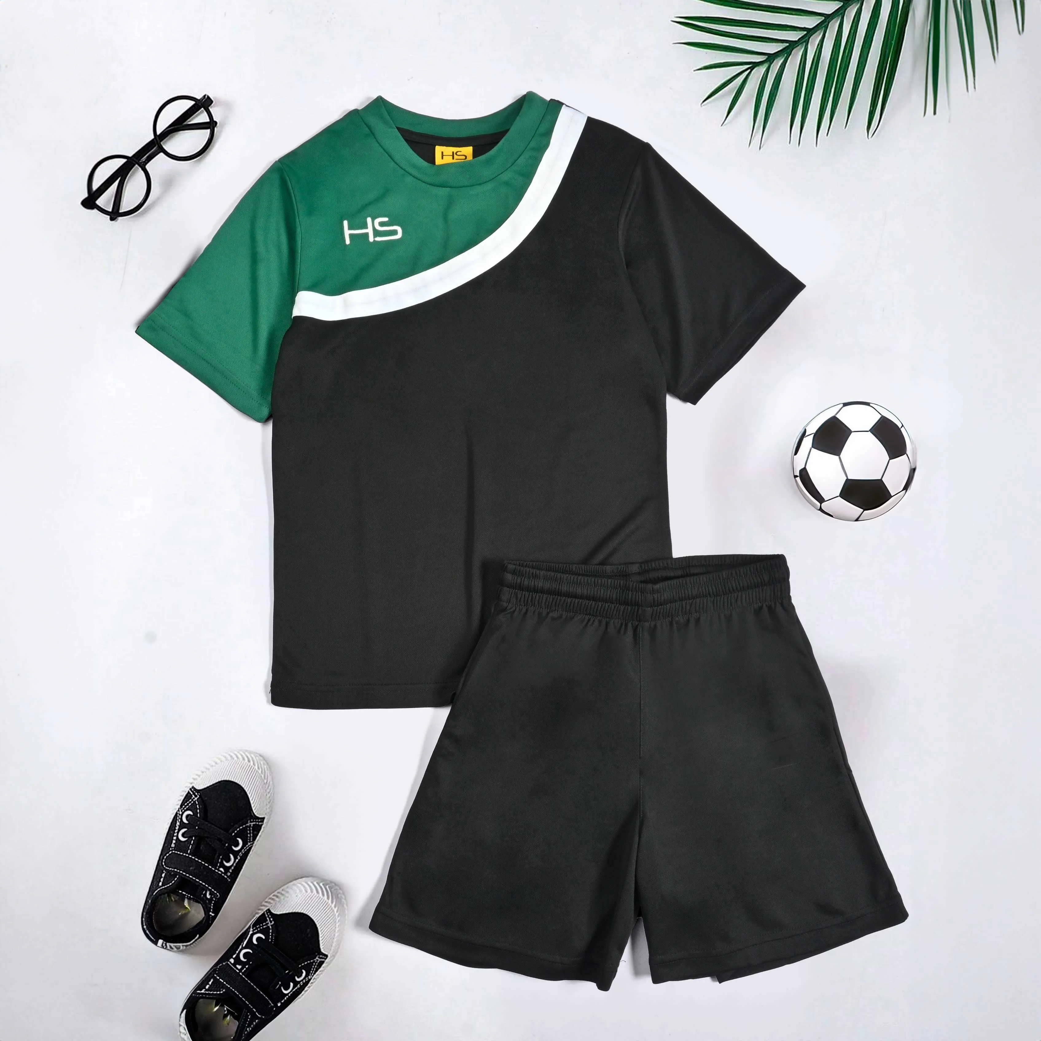 HS Boy's Activewear Short Sleeve Sports Twin Set