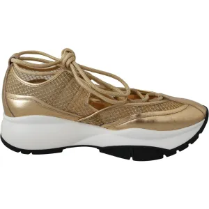 Jimmy Choo Golden Glamour Mesh Leather Sneakers