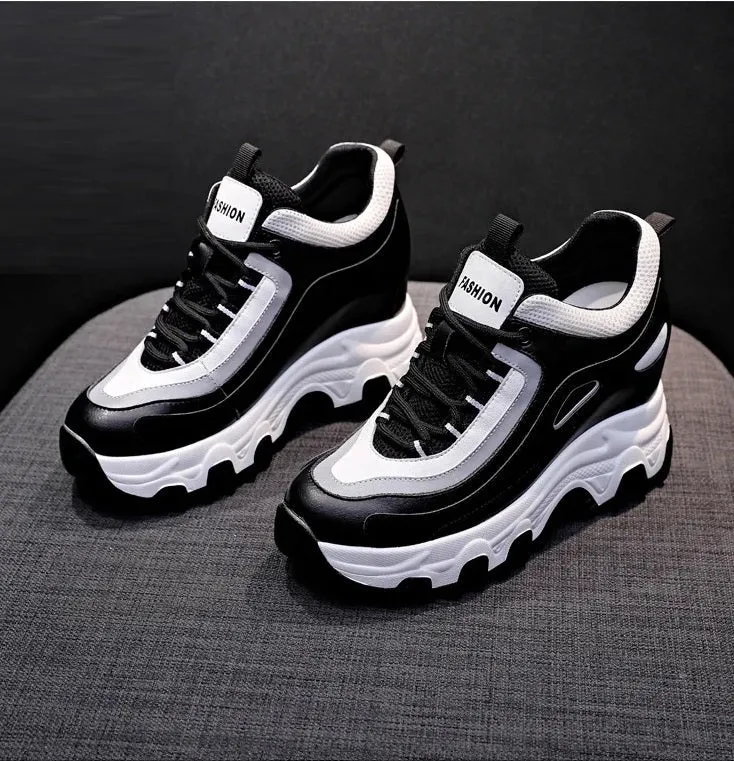 Joskaa 2024 New Black Platform Sneakers High Quality