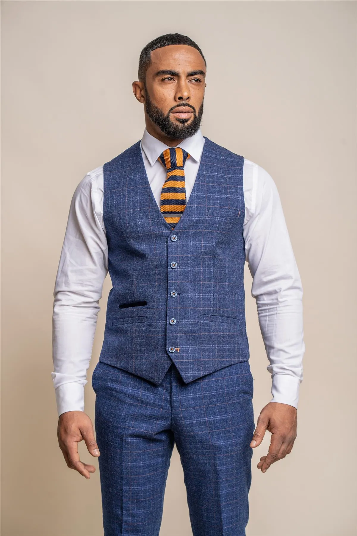 Kaiser Blue Tweed Three Piece Suit