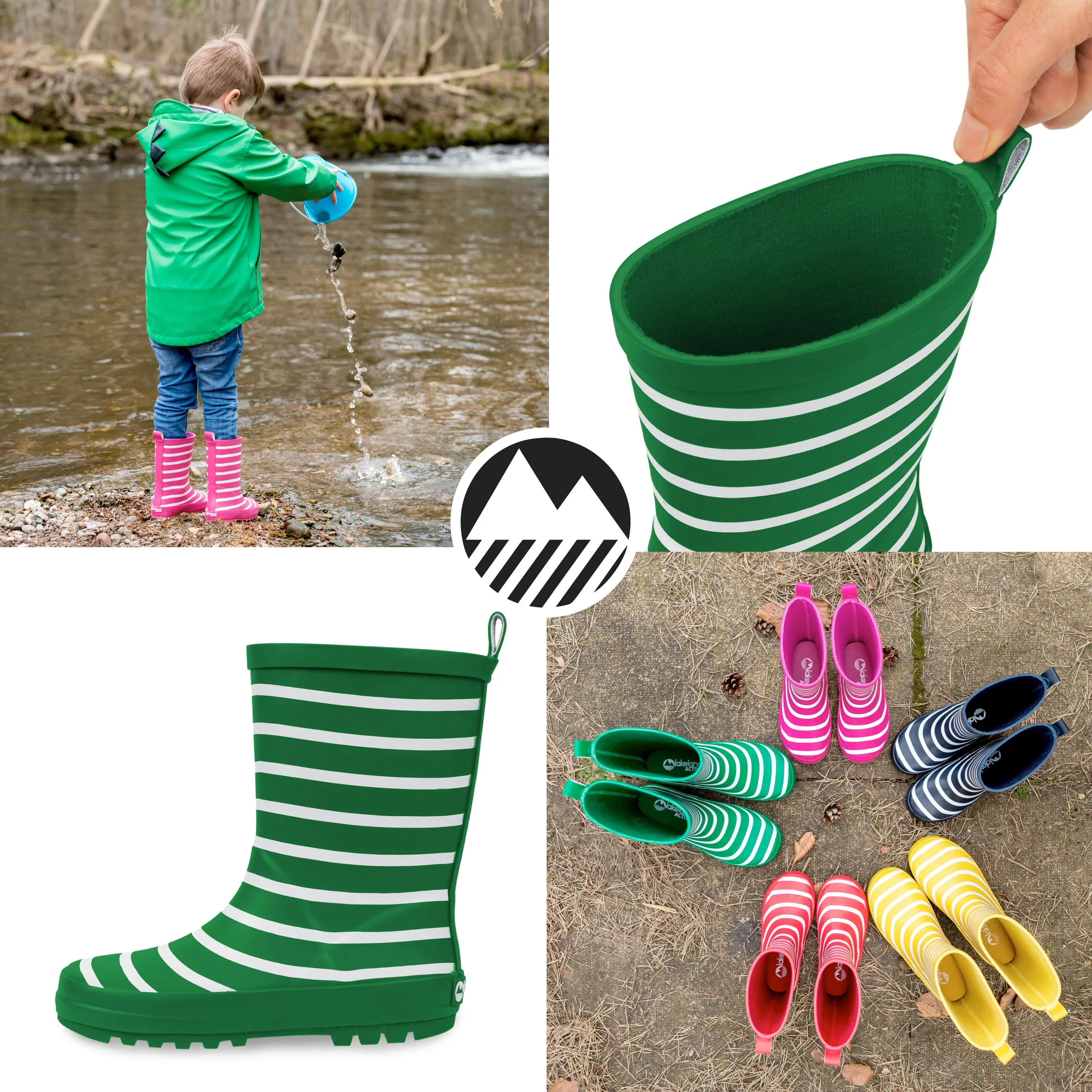 Kids' Pooley Striped Wellington Boots