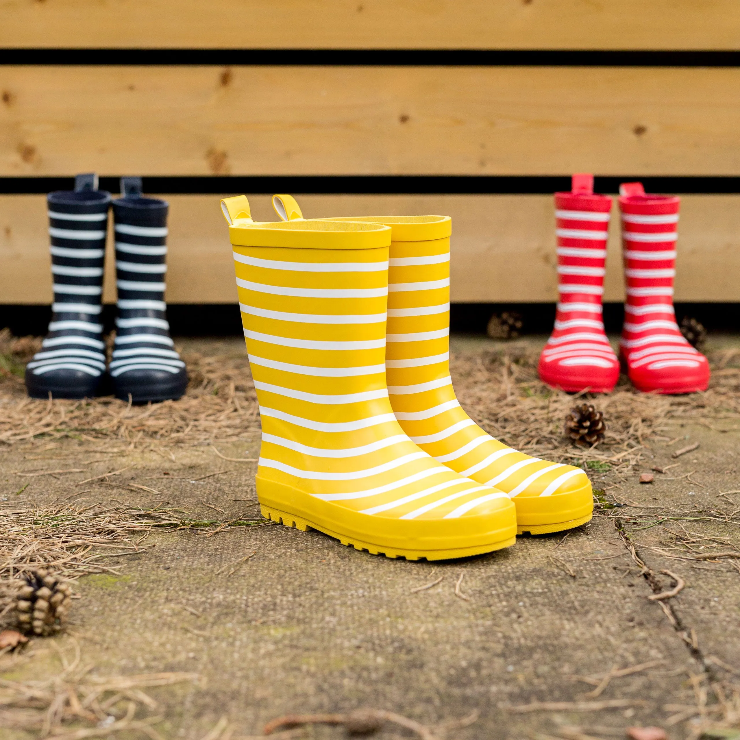 Kids' Pooley Striped Wellington Boots