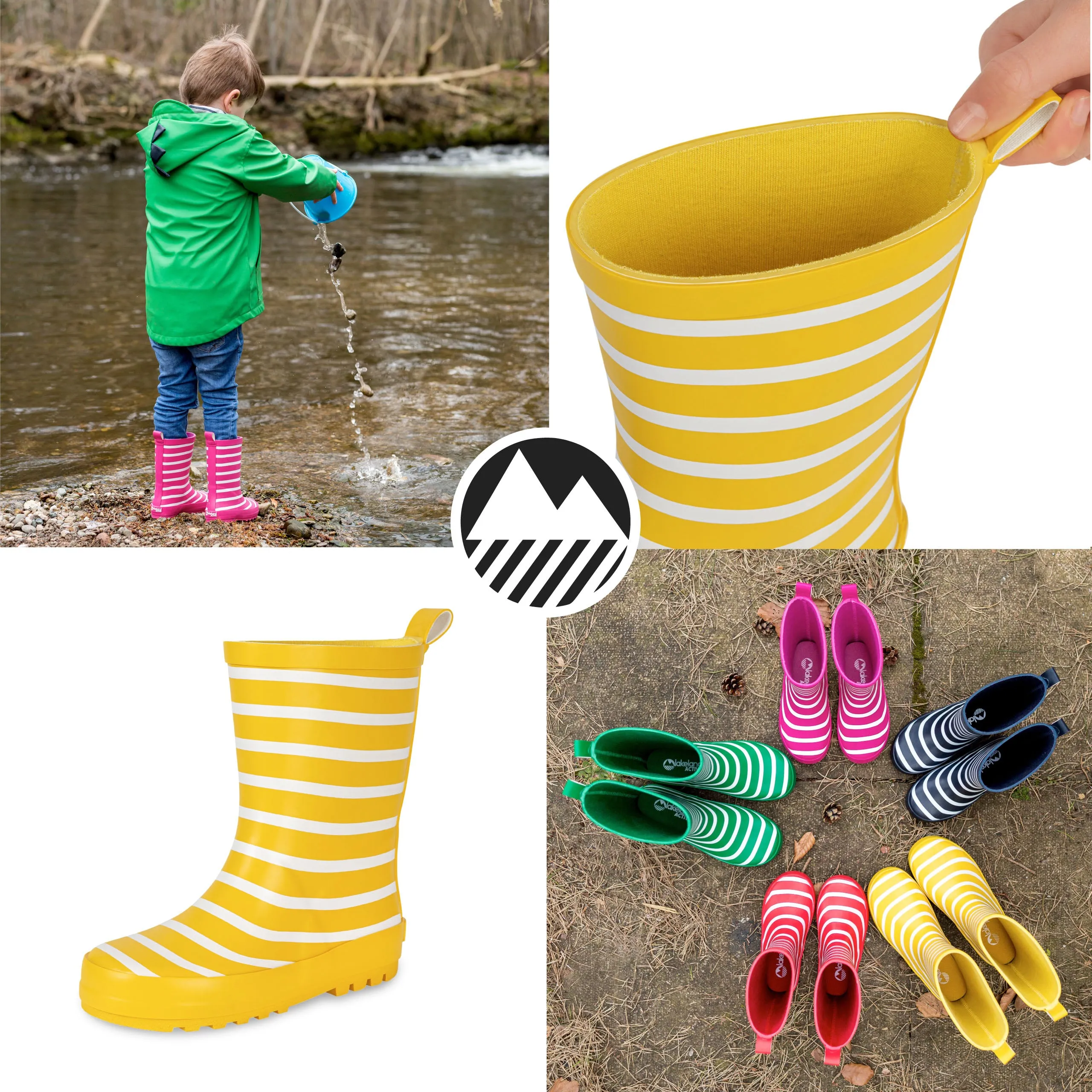 Kids' Pooley Striped Wellington Boots