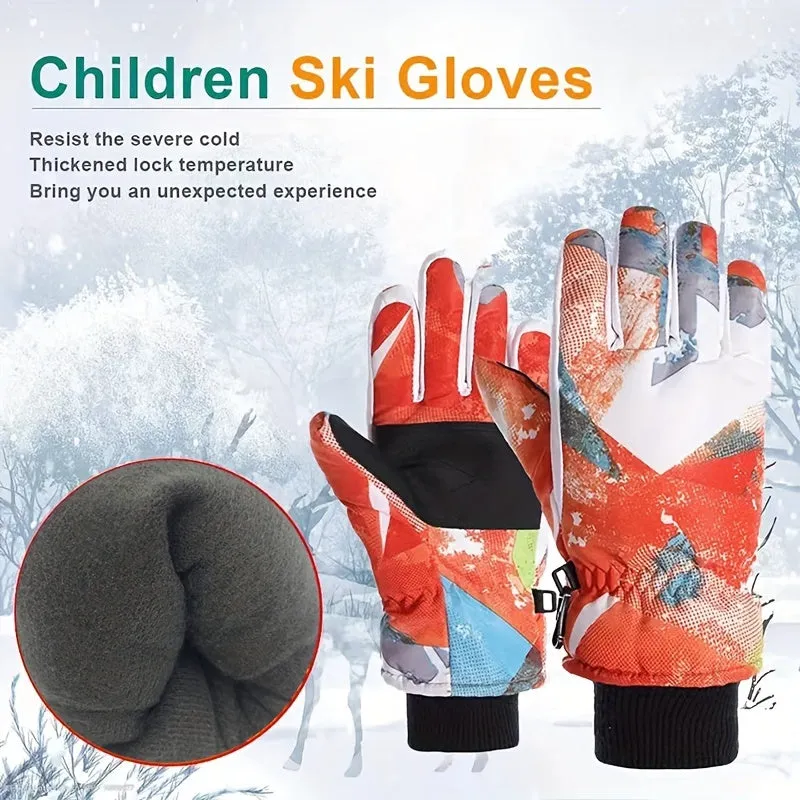 Kids Waterproof Winter Gloves for Riding  Skiing Ages 814