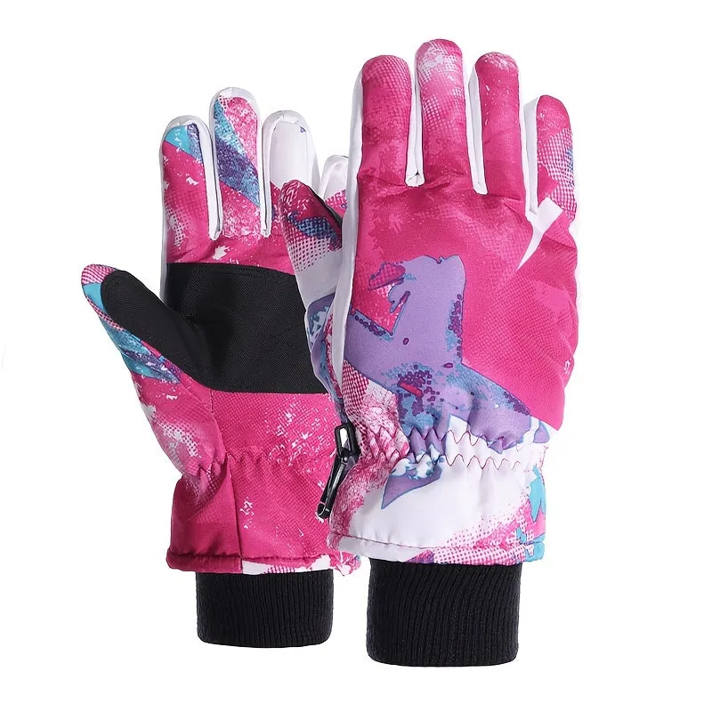 Kids Waterproof Winter Gloves for Riding  Skiing Ages 814