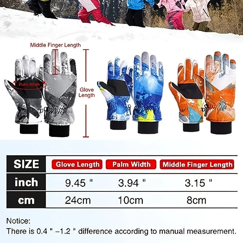 Kids Waterproof Winter Gloves for Riding  Skiing Ages 814