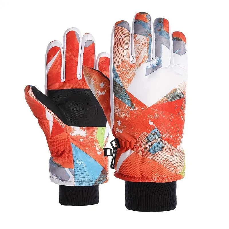 Kids Waterproof Winter Gloves for Riding  Skiing Ages 814