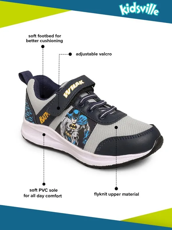 Kidsville Kids Boys Batman Printed Light Grey Shoes