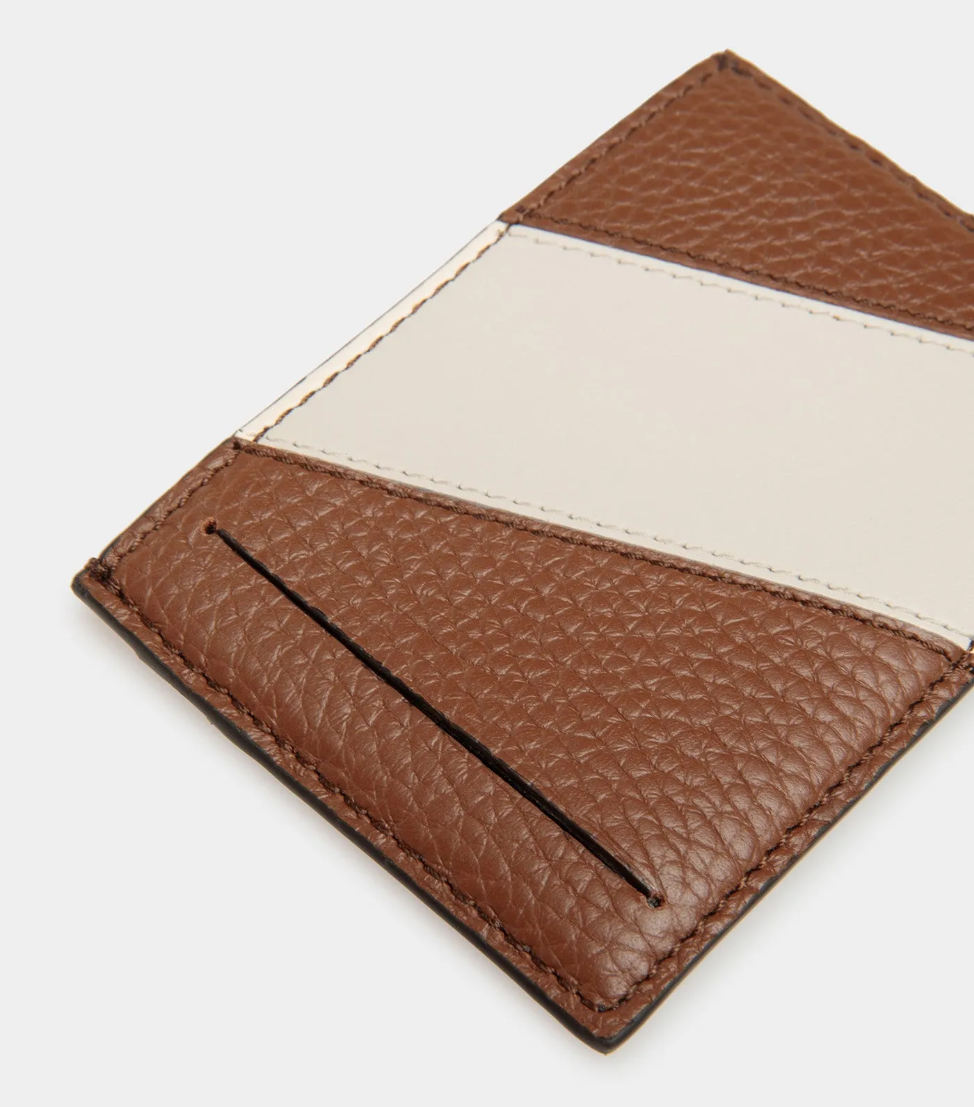 Lago Business Card Holder Multi Brown