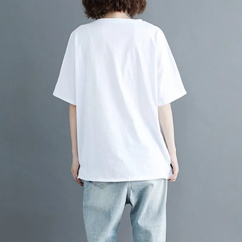 Leaf printed Oversized Cotton T-Shirt