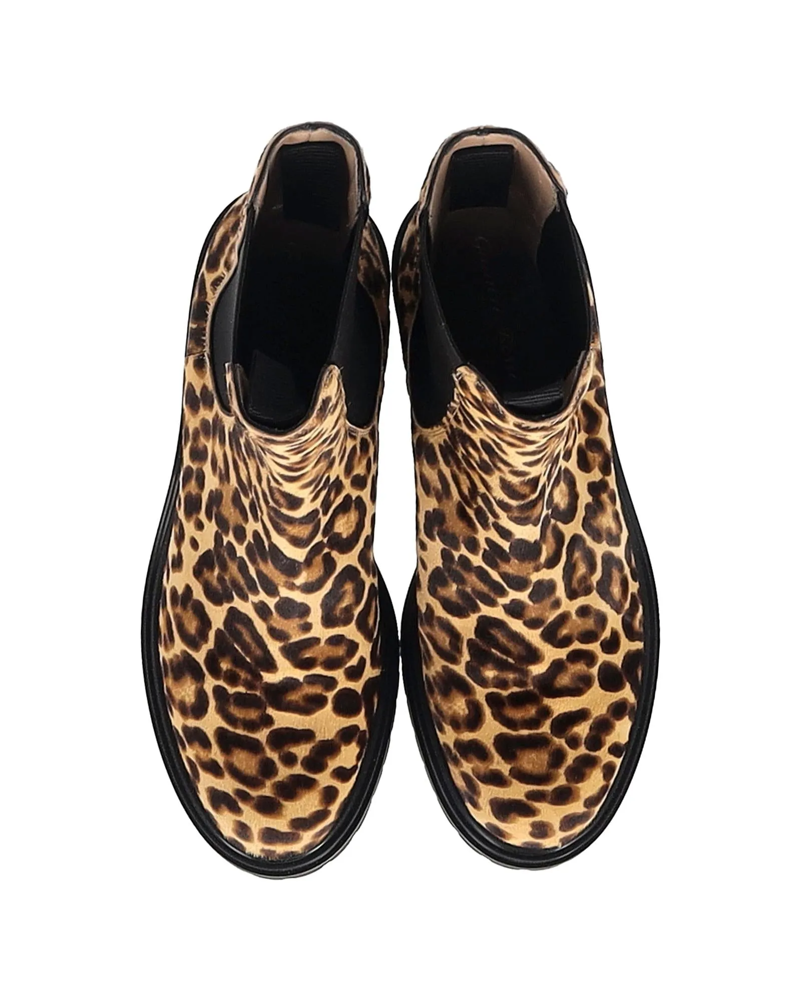 Leopard Print Calf Hair Chelsea Boots