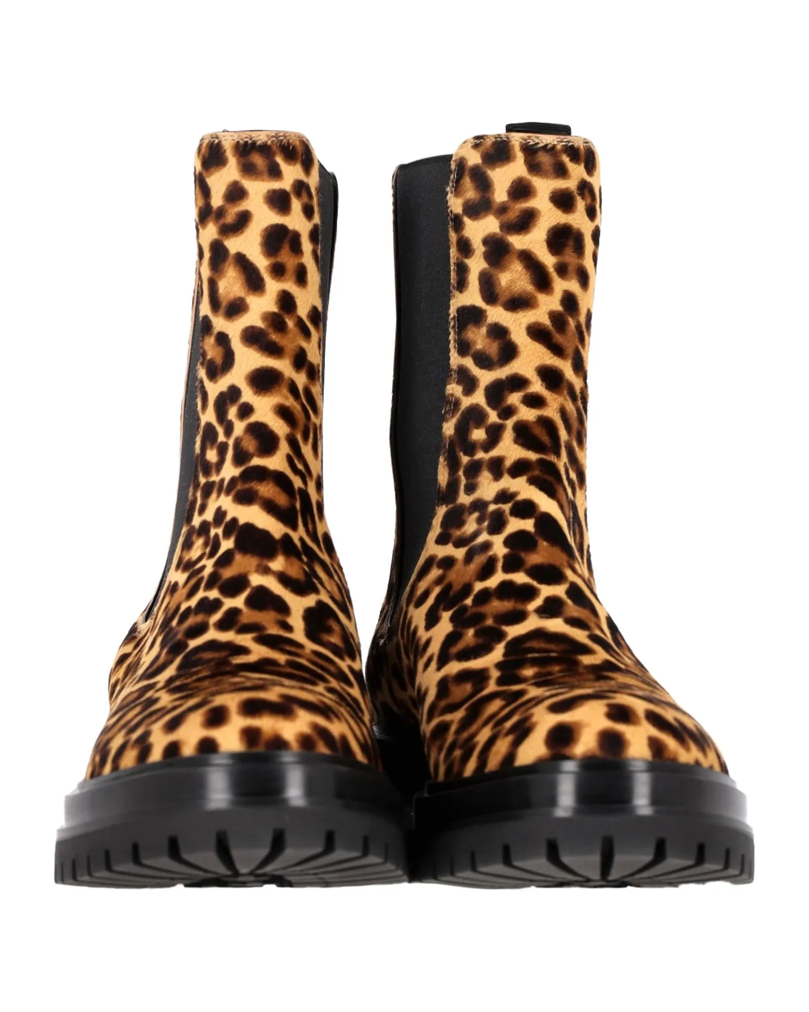 Leopard Print Calf Hair Chelsea Boots