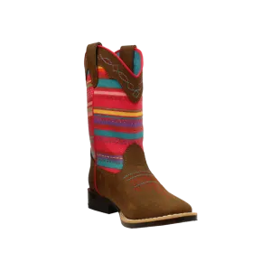 M&F Kid's Camilla Pink Multi-Colored Cowgirl Boots