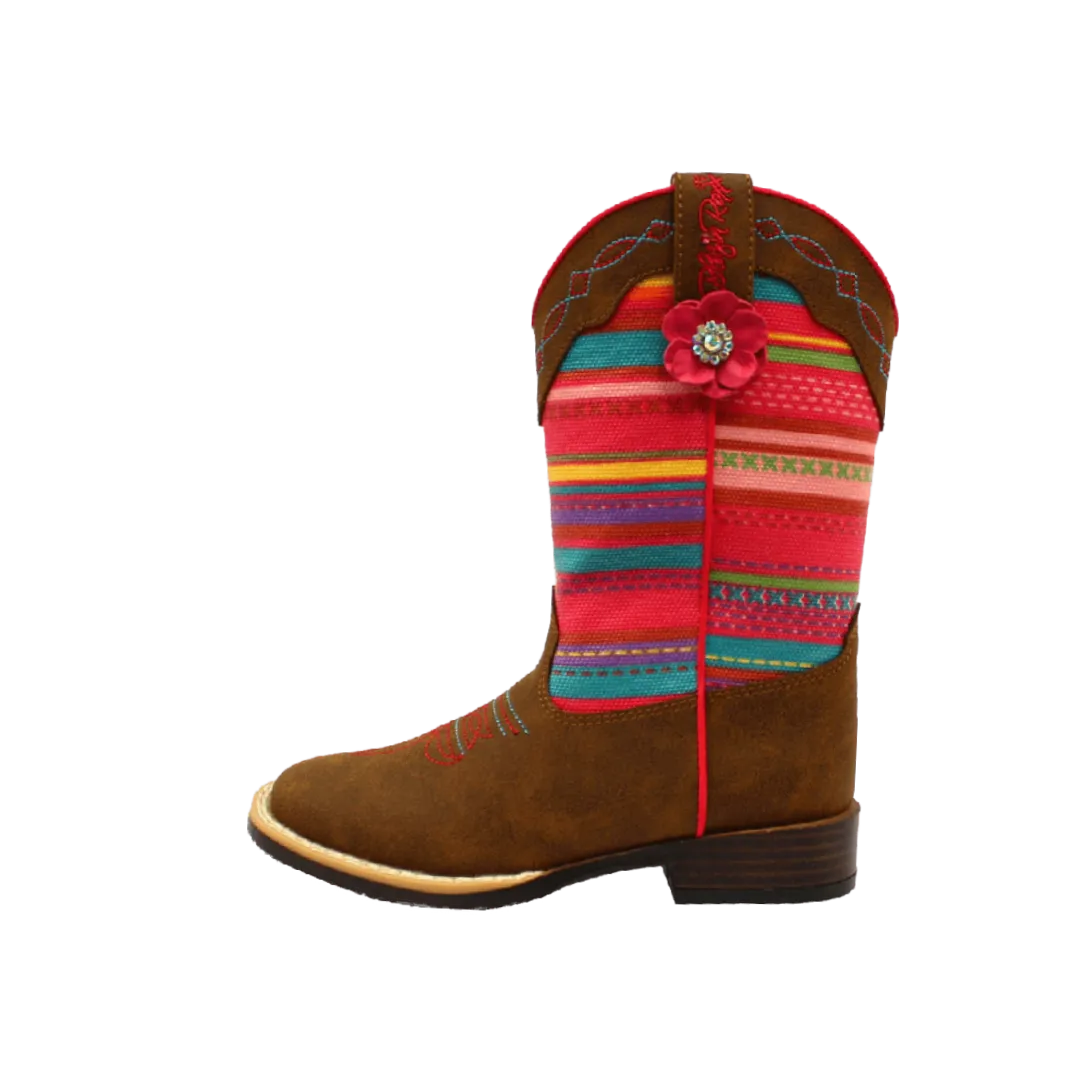 M&F Kid's Camilla Pink Multi-Colored Cowgirl Boots