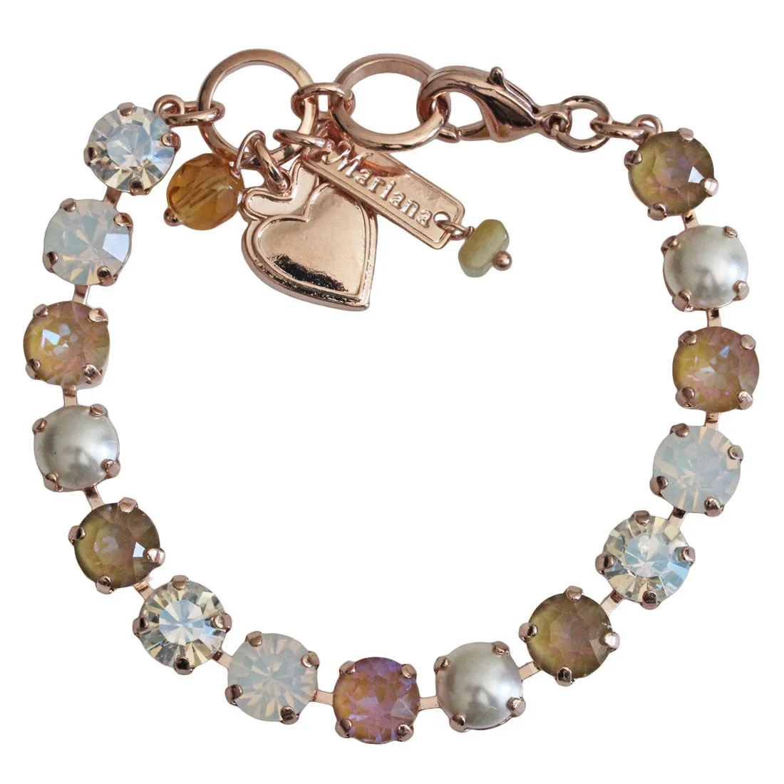 Mariana "Butter Pecan" Rose Gold Plated Must-Have Everyday Crystal Tennis Bracelet, 4252 1153rg