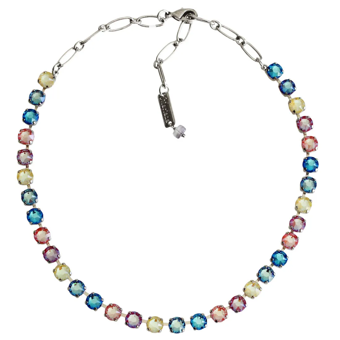 Mariana "Sun-Kissed Rainbow" Rhodium Plated Petite Tennis Crystal Necklace, 3435 140-2ro