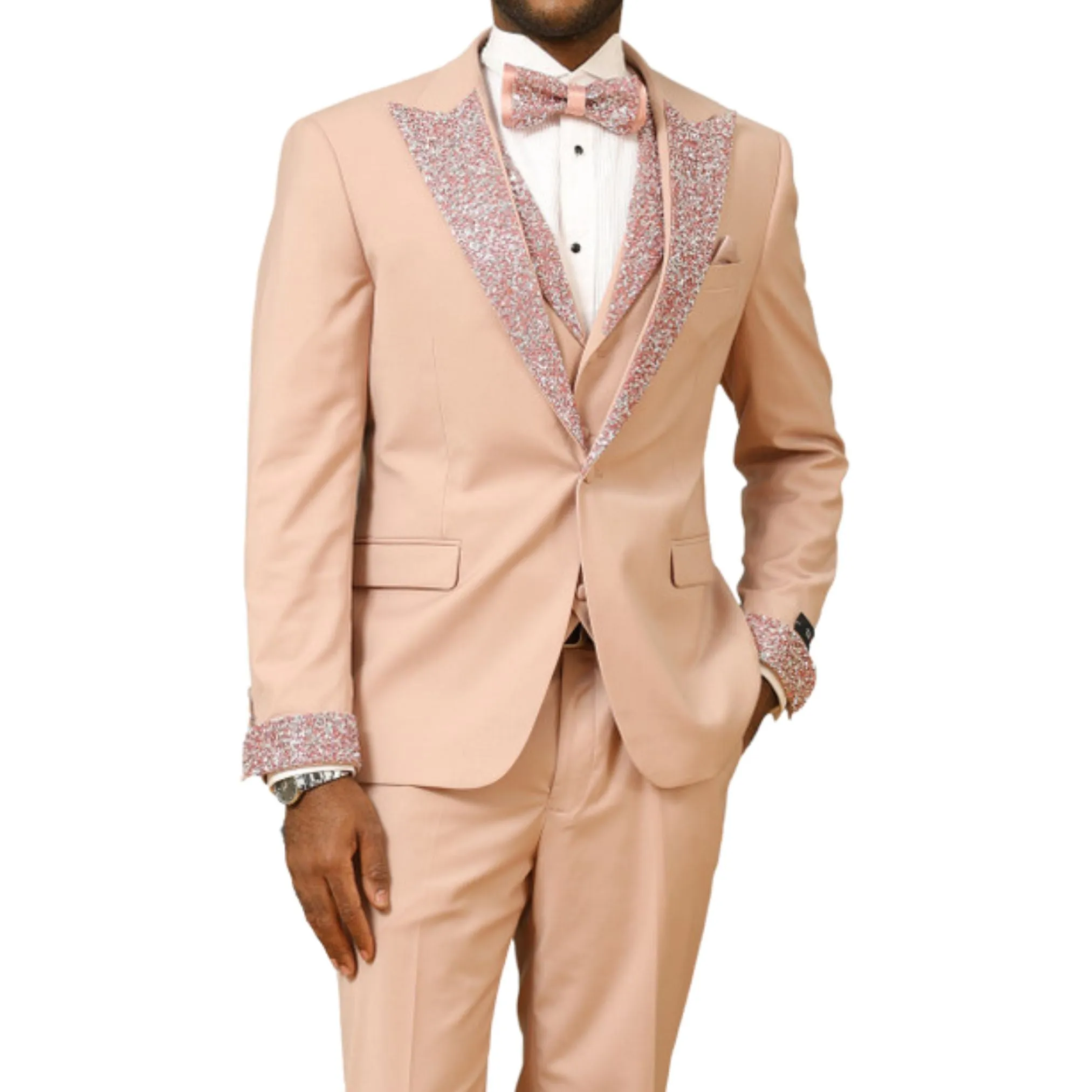 Men’s Sequin Lapel Three-Piece Prom Tuxedo – Perfect for Prom 2025