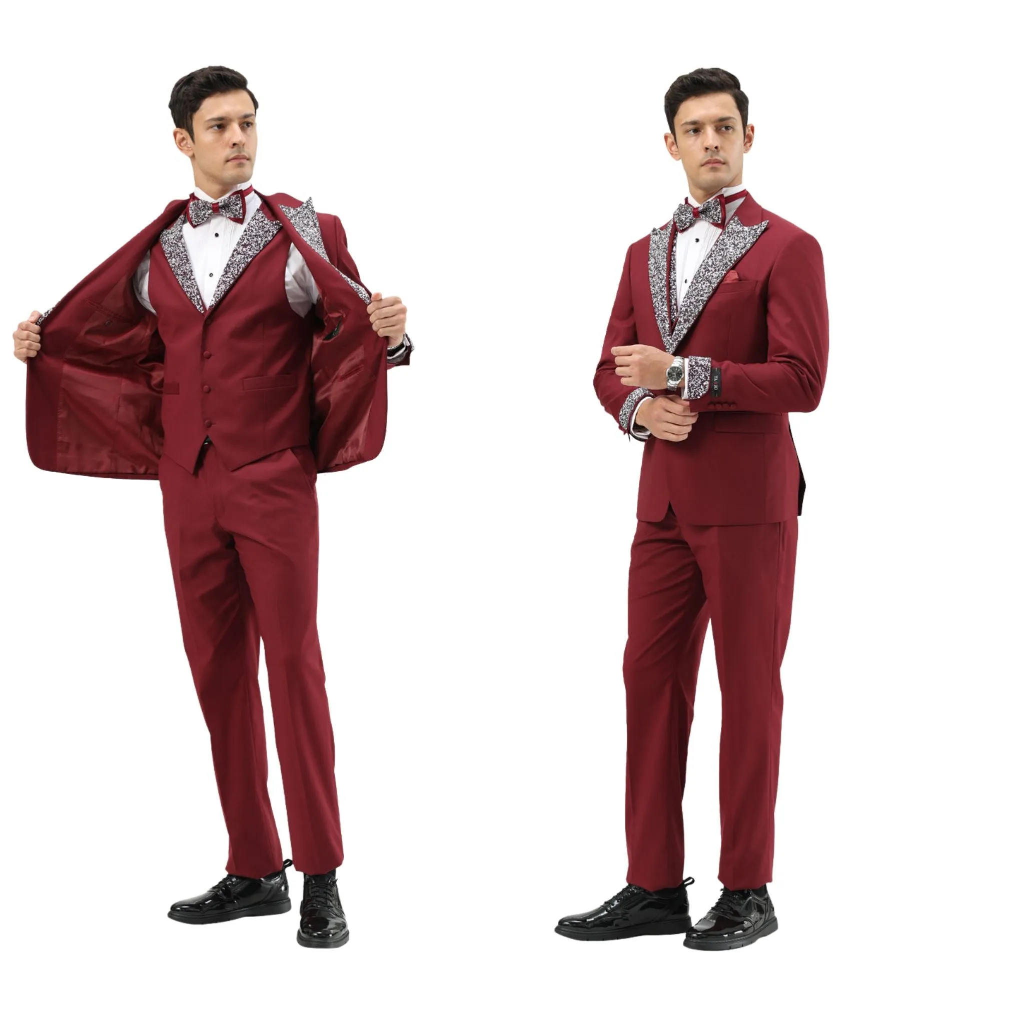 Men’s Sequin Lapel Three-Piece Prom Tuxedo – Perfect for Prom 2025