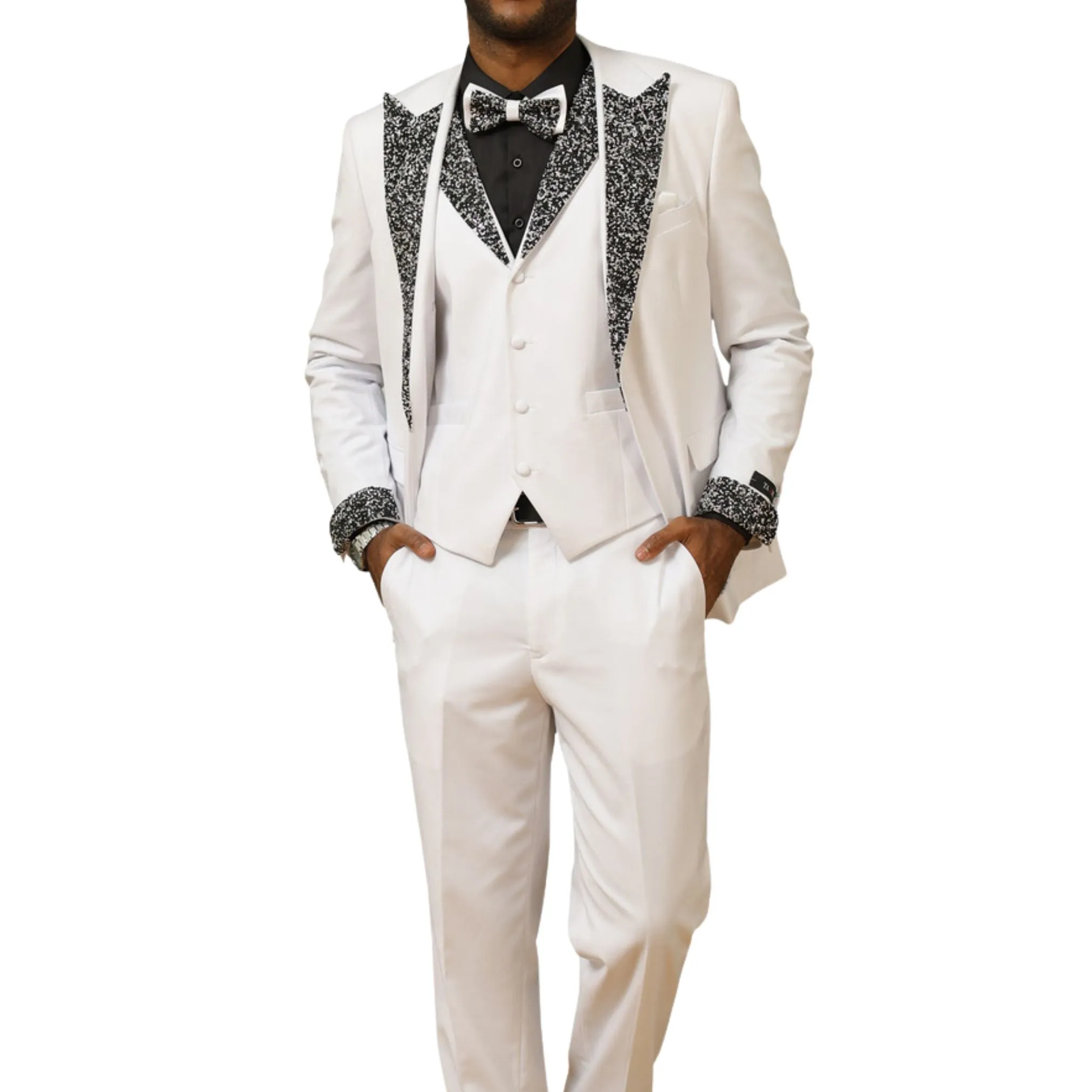 Men’s Sequin Lapel Three-Piece Prom Tuxedo – Perfect for Prom 2025