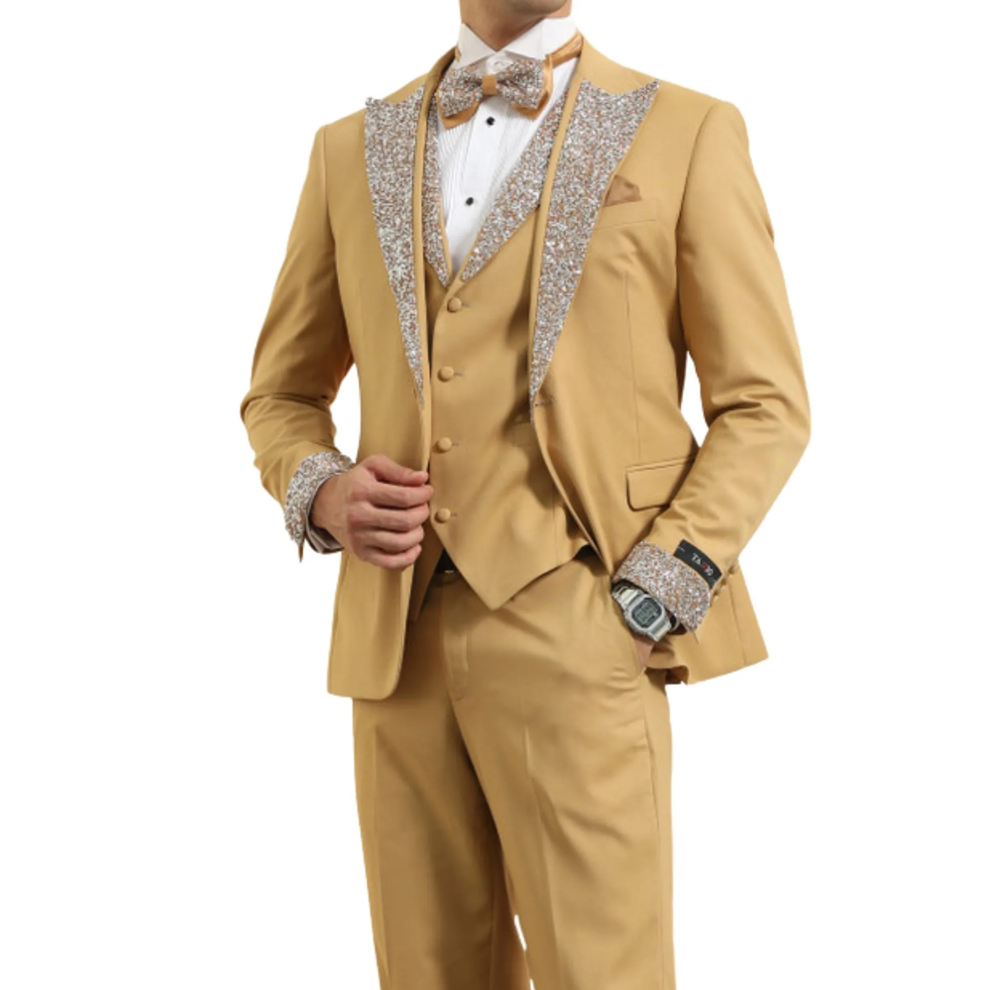 Men’s Sequin Lapel Three-Piece Prom Tuxedo – Perfect for Prom 2025