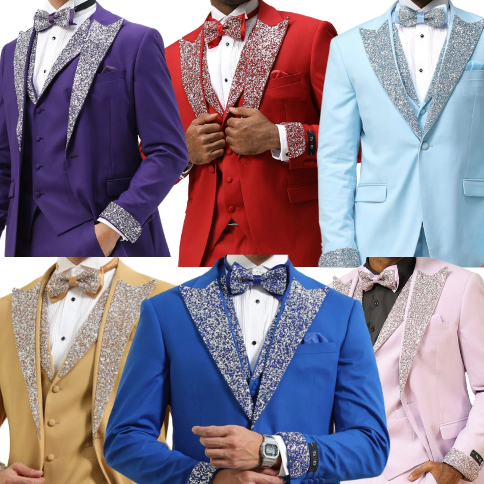 Men’s Sequin Lapel Three-Piece Prom Tuxedo – Perfect for Prom 2025