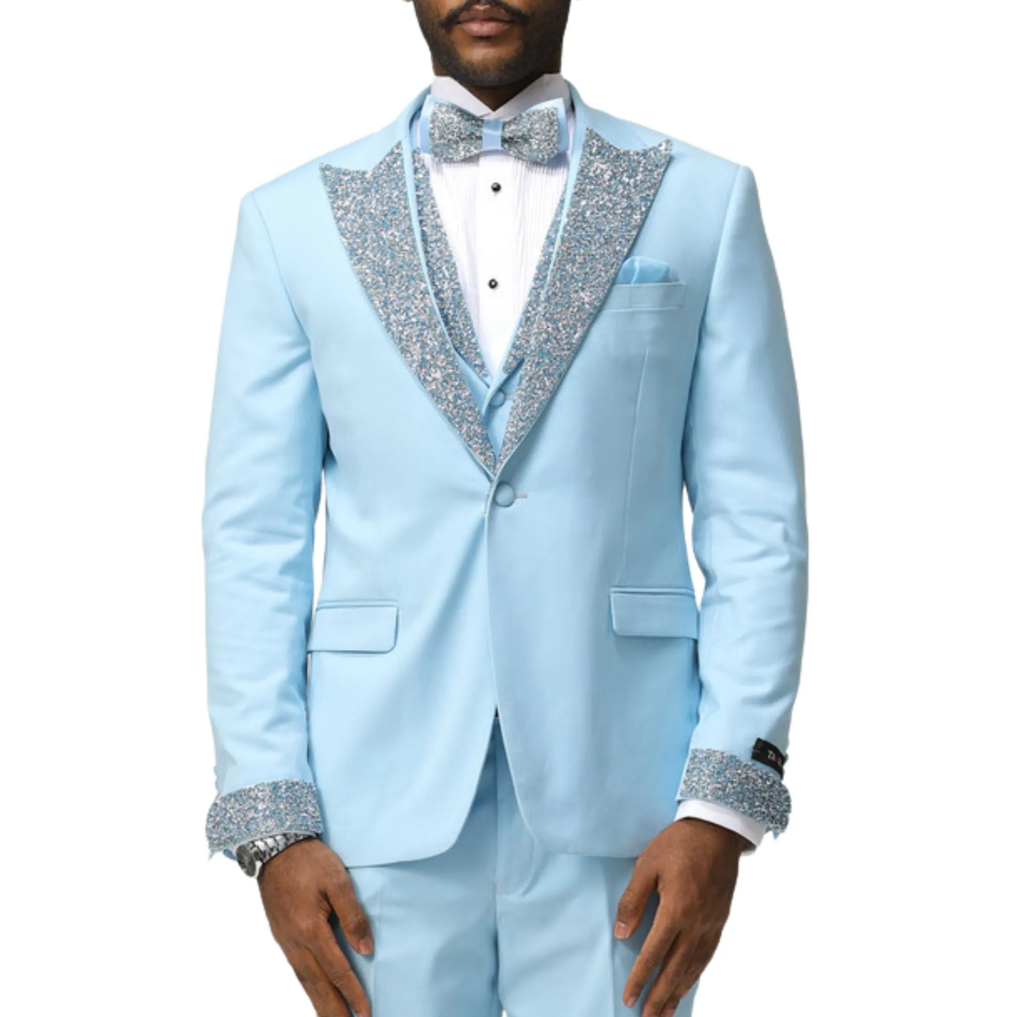 Men’s Sequin Lapel Three-Piece Prom Tuxedo – Perfect for Prom 2025