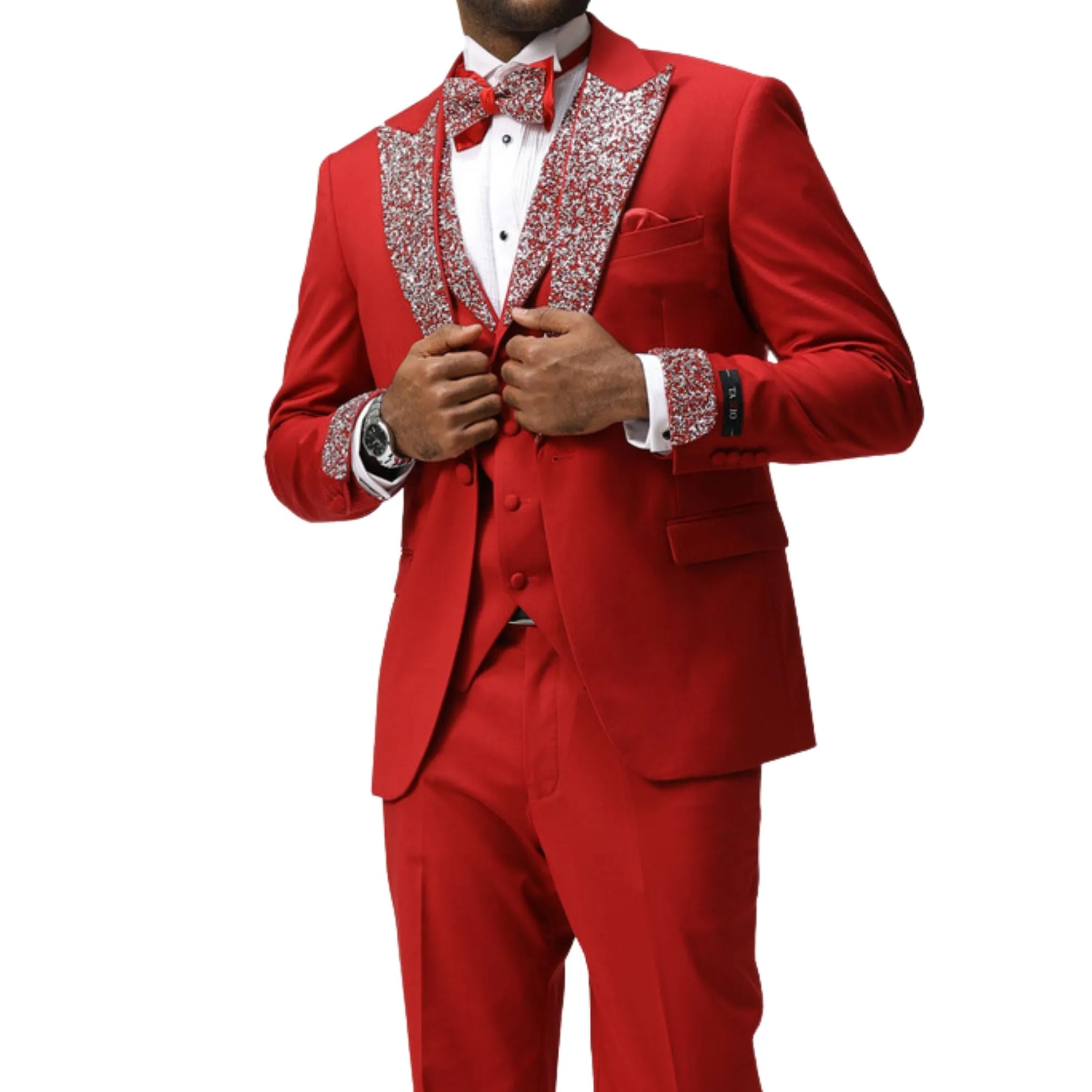 Men’s Sequin Lapel Three-Piece Prom Tuxedo – Perfect for Prom 2025