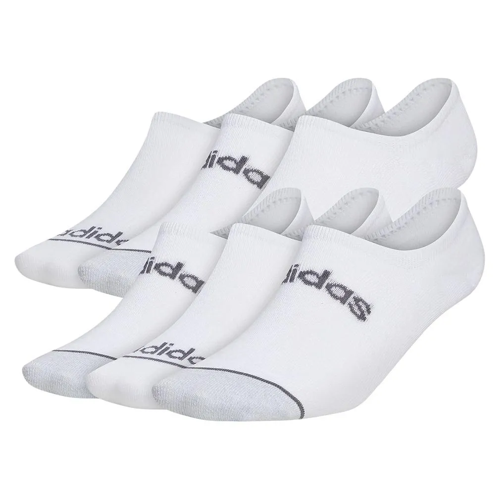 Men`s Superlite Linear 3 6 Pack Super No Show Tennis Socks White and Onix Grey