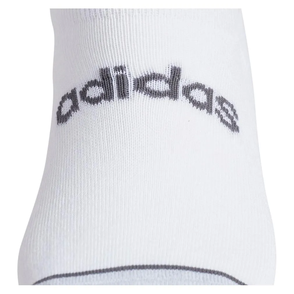 Men`s Superlite Linear 3 6 Pack Super No Show Tennis Socks White and Onix Grey