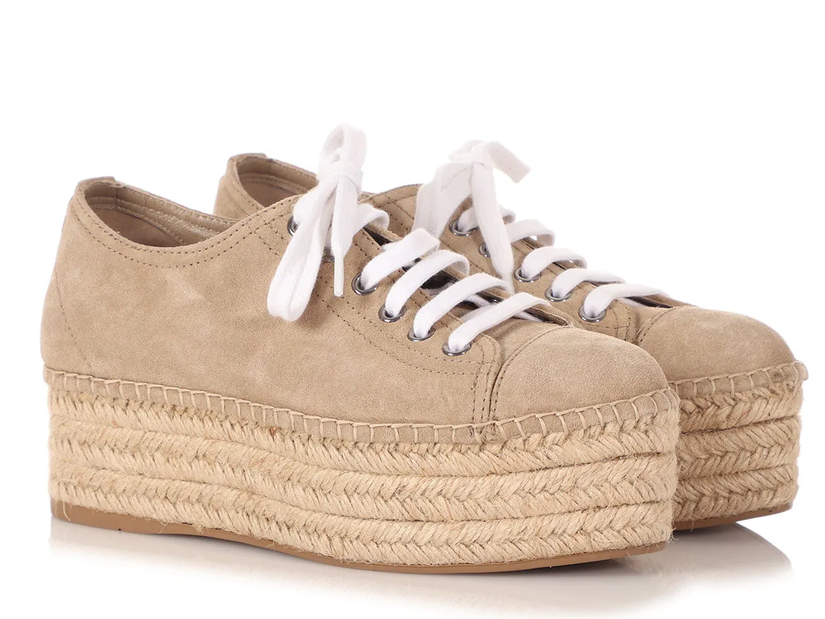 Miu Miu Deserto Suede Espadrille Platform Sneakers