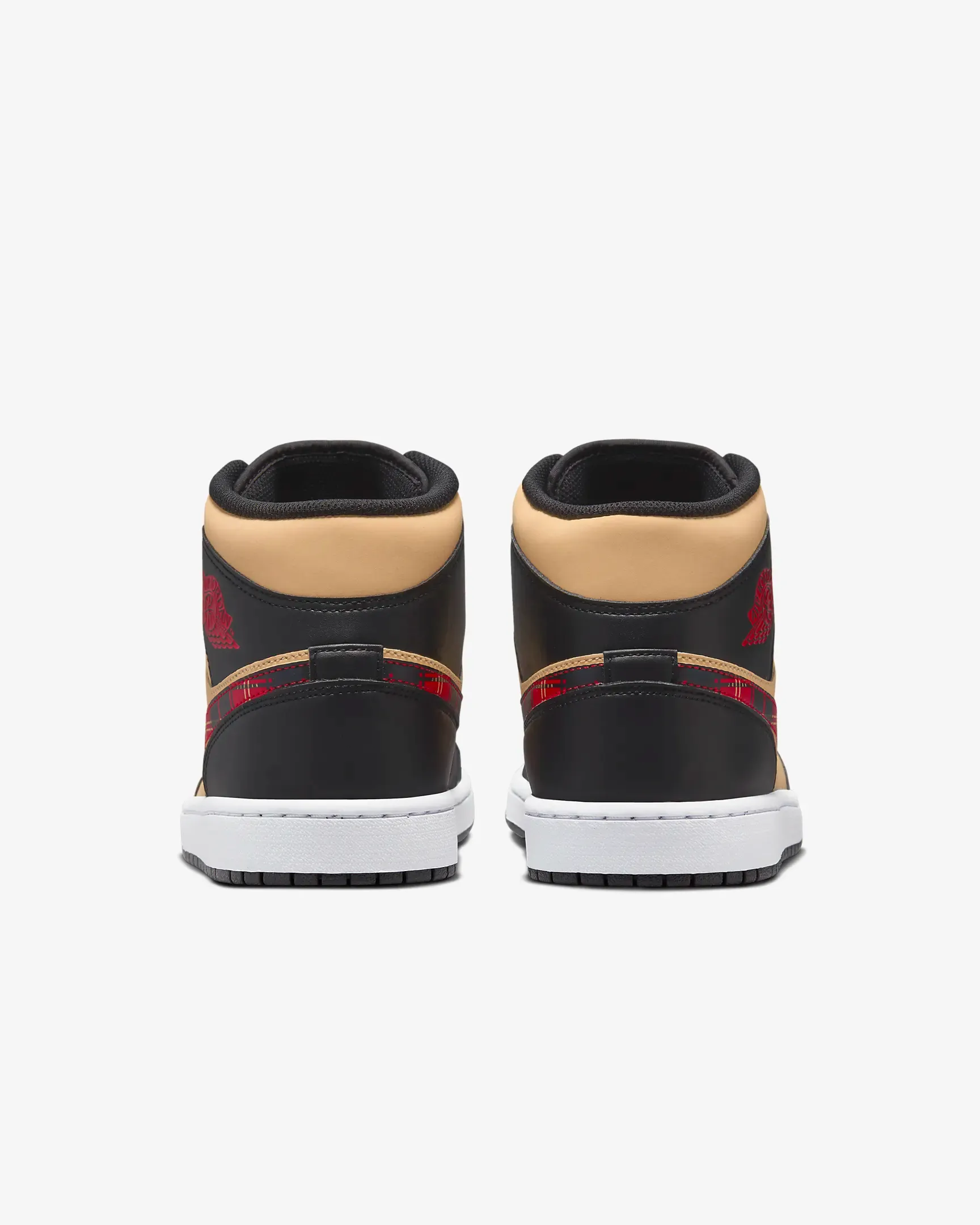 Nike Men's Air Jordan 1 Mid SE Shoes - Black / Sesame / Fire Red / Multi-Color