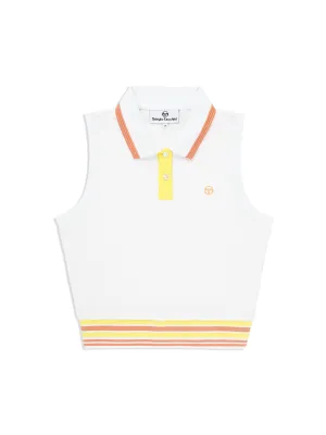 Noale Cropped Tennis Polo- Brilliant White