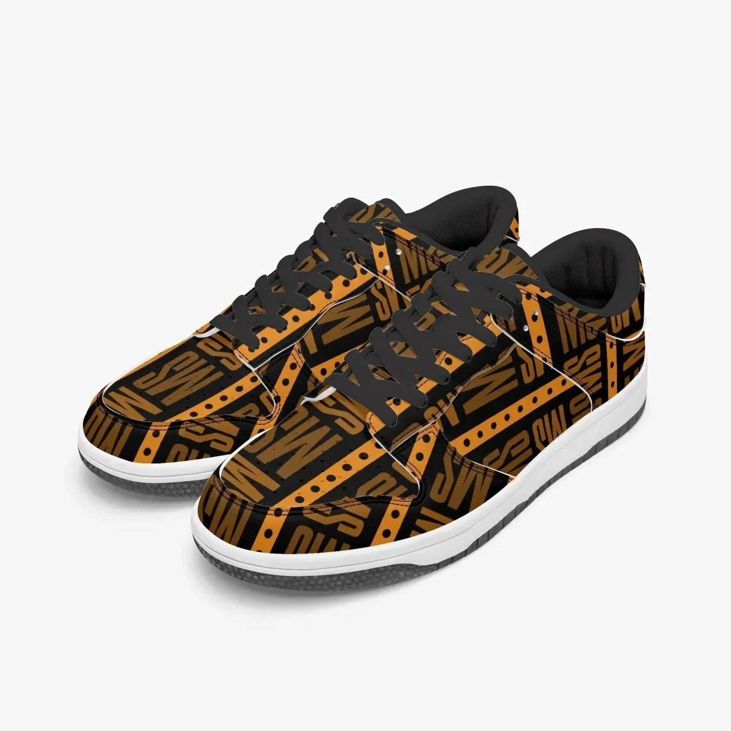 Orange Me Dunk Stylish Leather Sneakers - Men