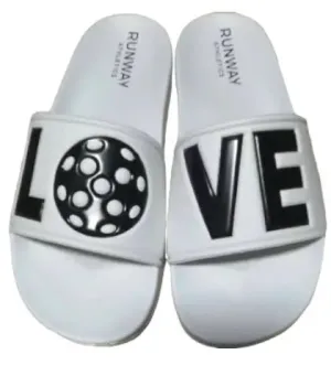 Pickleball Slides | White with Black