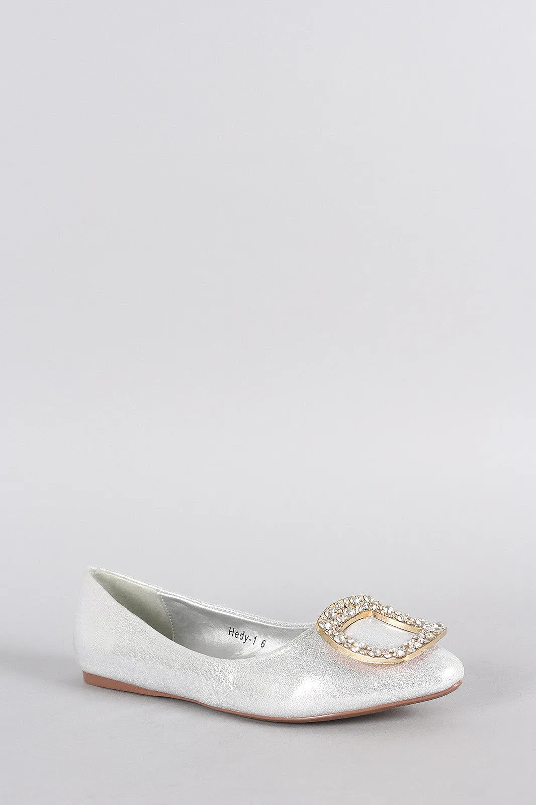 Princess Metallic Embellished Pointy Toe Flat