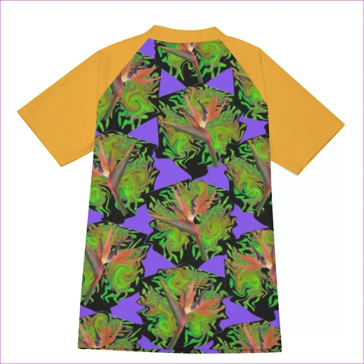 Psychedelic Paradise Men's Tight Surf Shirt With Half Sleeves