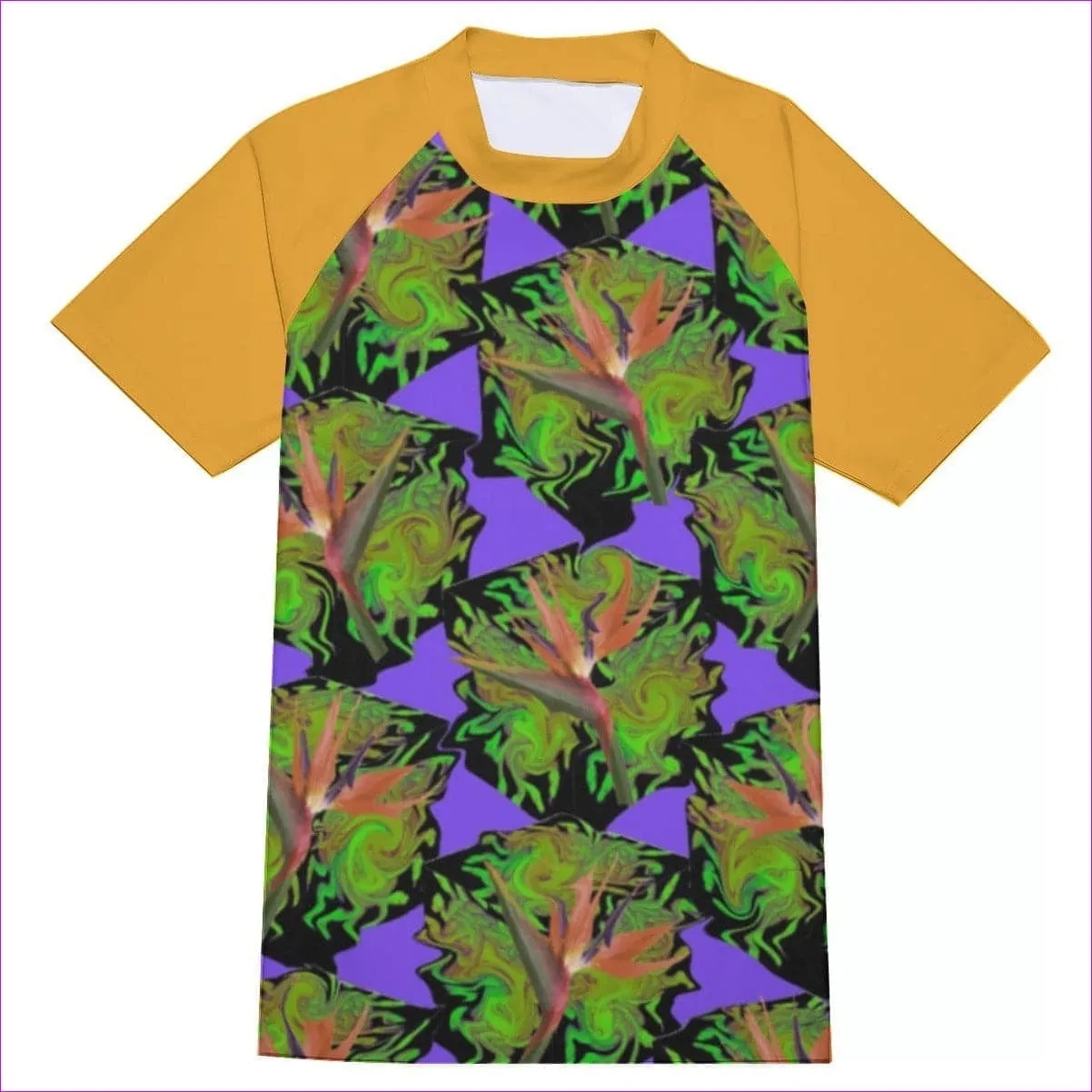 Psychedelic Paradise Men's Tight Surf Shirt With Half Sleeves