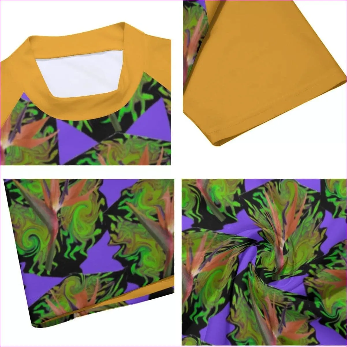 Psychedelic Paradise Men's Tight Surf Shirt With Half Sleeves