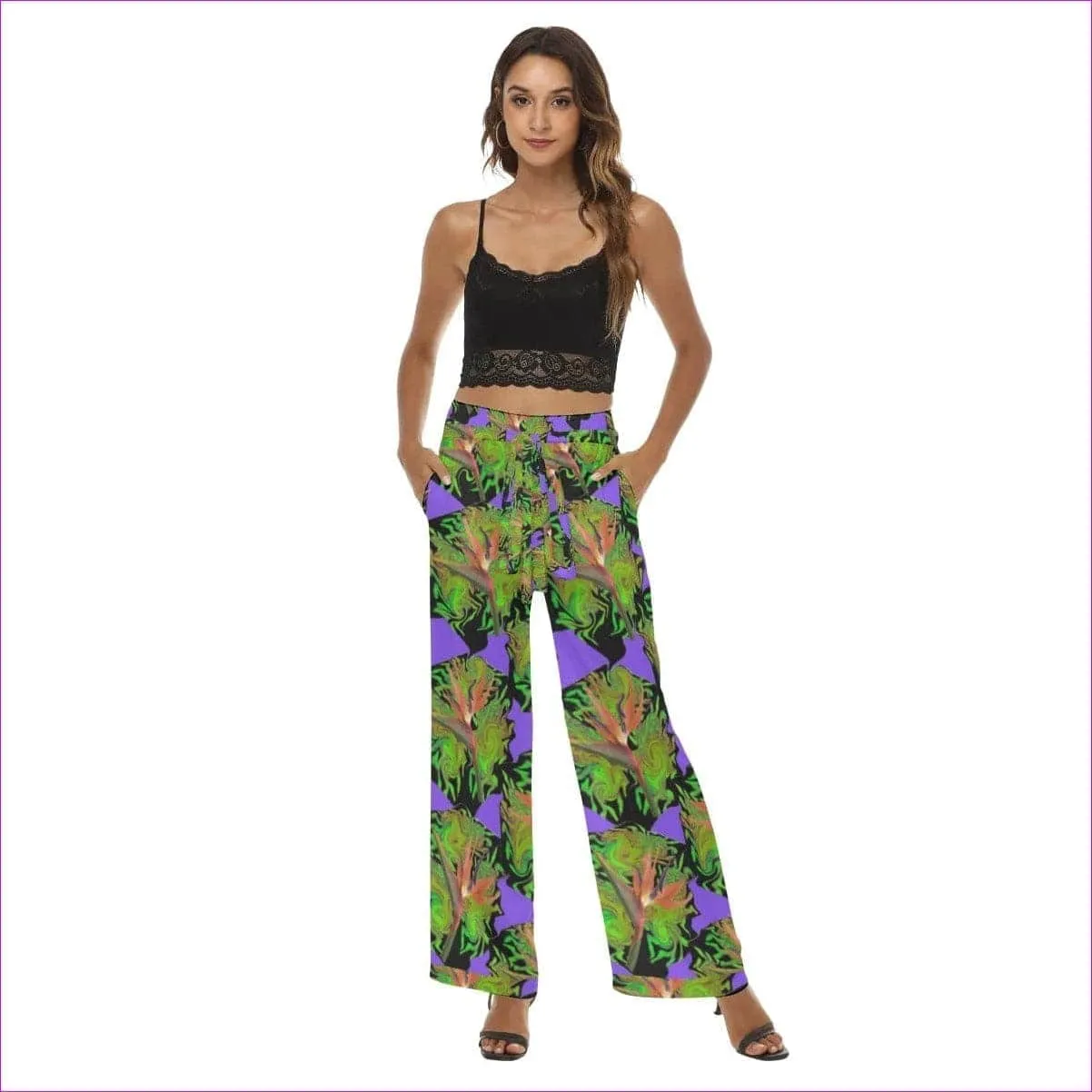 Psychedelic Paradise Womens Casual Straight-leg Pants