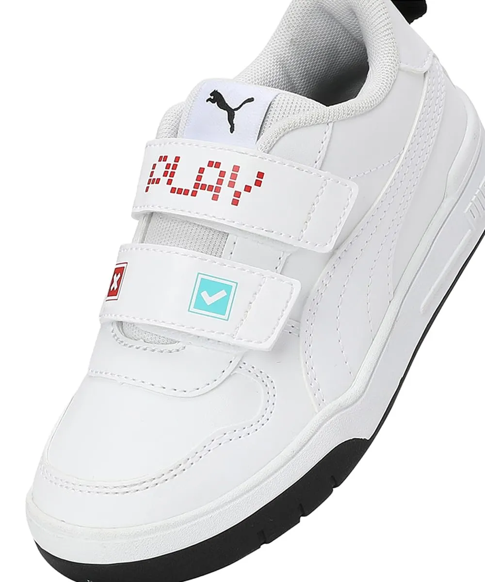 Puma Unisex-Kid Multiflex SL Play V PS White-White-for All Time Red Sneaker - 13 UK (39256101)