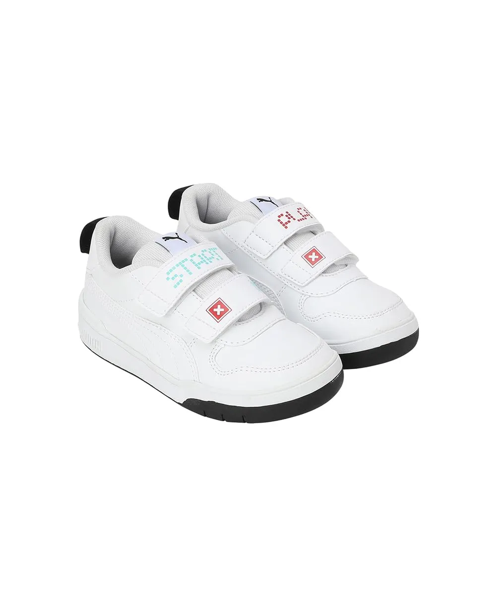 Puma Unisex-Kid Multiflex SL Play V PS White-White-for All Time Red Sneaker - 13 UK (39256101)